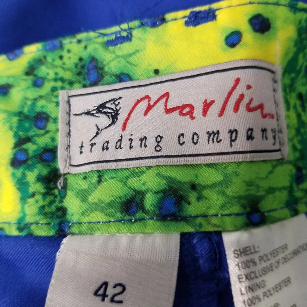 Marlin Trading Company Shorts Mens 42 Blue Ultramarine Cargo Mahi Mahi MTC71633